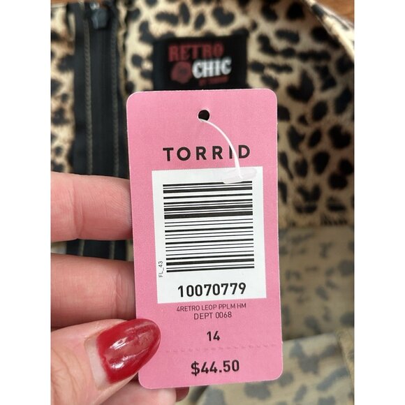Torrid Retro Chic Leopard Print Slim Pencil Mermaid Skirt Retro NWT Sz 14 Zip - Picture 4 of 7